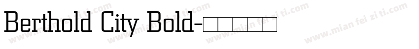 Berthold City Bold字体转换
